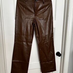 Current Air Vegan Leather Pants in Chocolate Brown, Women’s Size M, NWOT